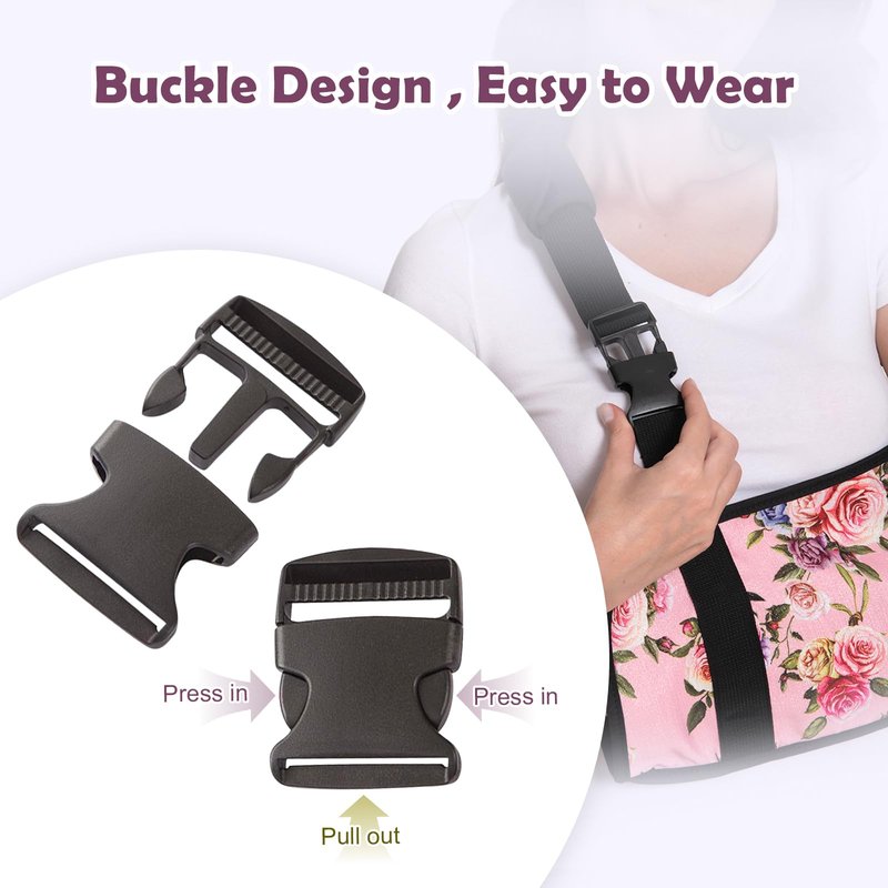Ledhlth Women Arm Sling for Broken Arm, Torn Rotator Cuff, Shoulder Elbow Wrist Injury - Rose Floral Printed Adult Lady Arm Brace Support, Soft Warm Floral Pattern (Pink Rose, One Size)