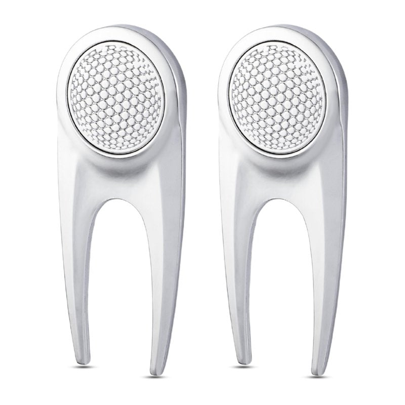 RE GOODS Golf Divot Repair Tool with Magnetic Golf Ball Marker (2 Pack) - Sleek Ergonomic Design, Durable and Long Lasting, Golf Accesories for Men and Women