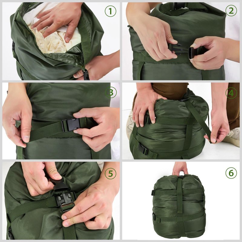 MOOCY Compression Stuff Sack, 12L/24L/45L Sleeping Bag Cover Sack Sleeping Bags Storage Stuff Sack Organizer - Great Sleeping Bags Clothes Camping Hiking Backpacking Green 45L