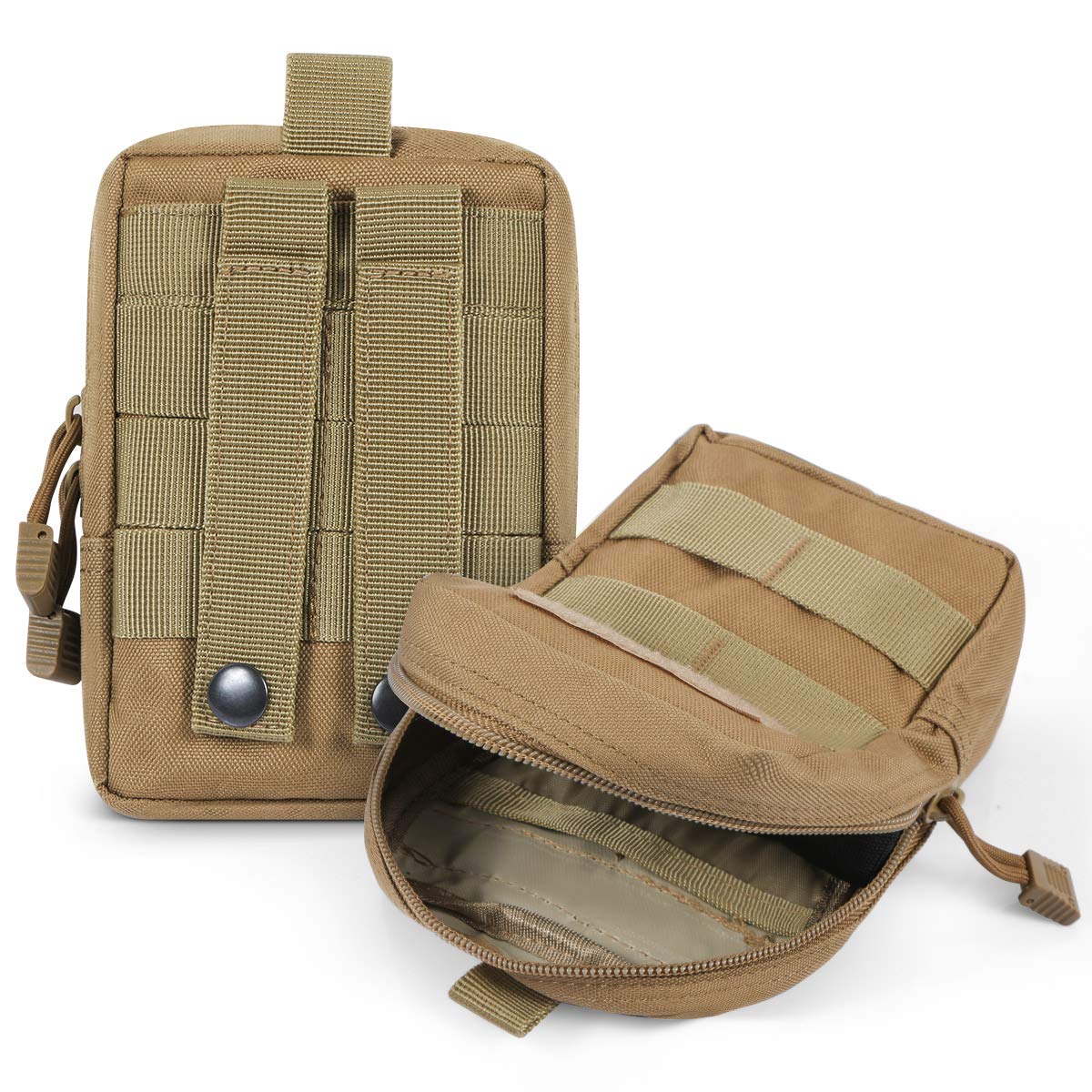 Gogoku 4-Pack Molle Pouch Tactical Molle Pouches Compact Utility EDC Waist Bag Pack Khaki