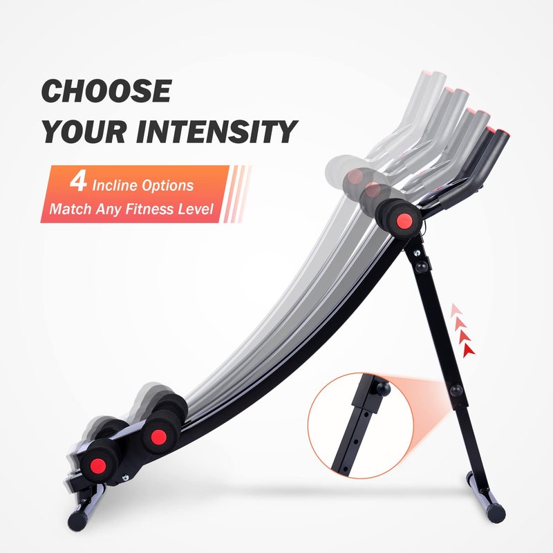 ZELUS Ab Workout Equipment for Gym, Ab Machine Exercise Equipment for Home Workouts, Ab Crunch Coaster Core Trainer with 4 Intensities and Digital Display, Foldable Abdominal Trainer Waist Toner