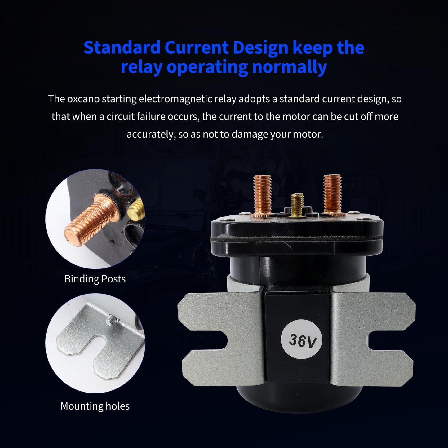 OXCANO 36V Starter Solenoid 4 Terminal Compatible with 1989 1990 1991 1992 - UP EZGO Club Car DS Columbia Yamaha Electric G4 G8 G9 G11 G16 Golf Cart Replace# 20468G1 1016072 71458-87 JF3-H1950-00