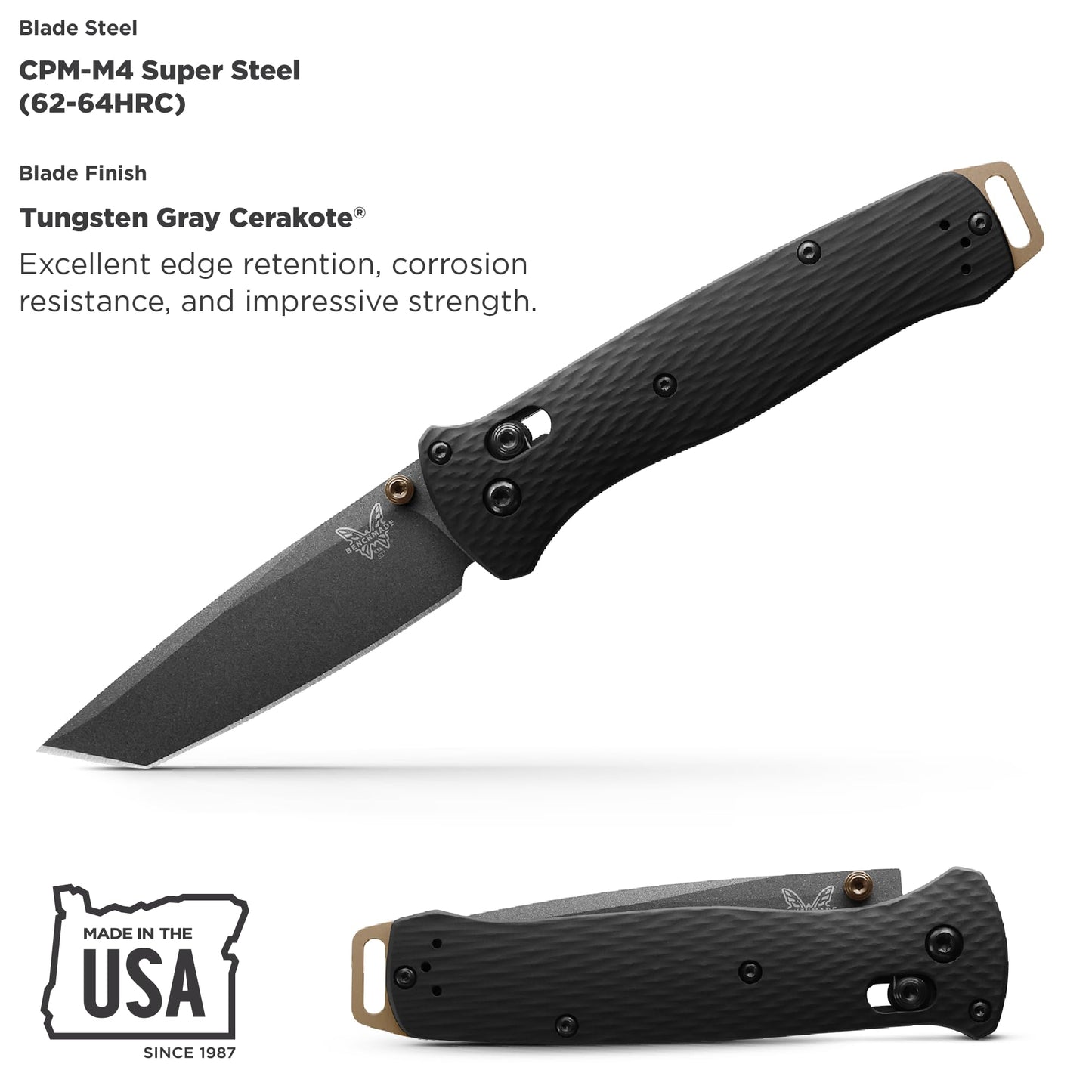 Benchmade - Bailout 537 Tactical Knife with Black Aluminum Handle (537GY-03)