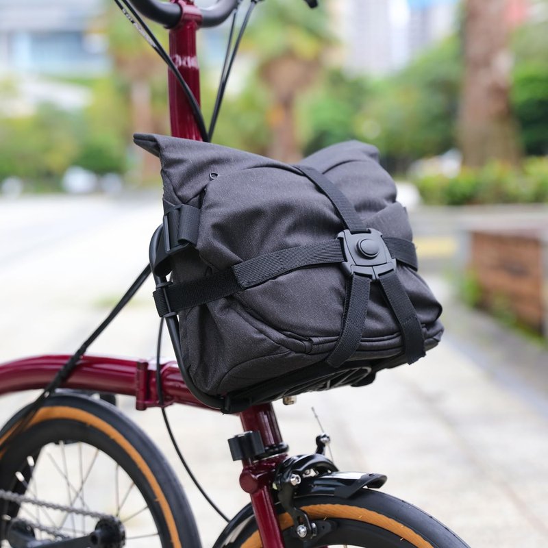 SplendoRoute Folding Bike Front Rack Set for Brompton Bike Front Carrier Block (Horizontal Rack -Black)