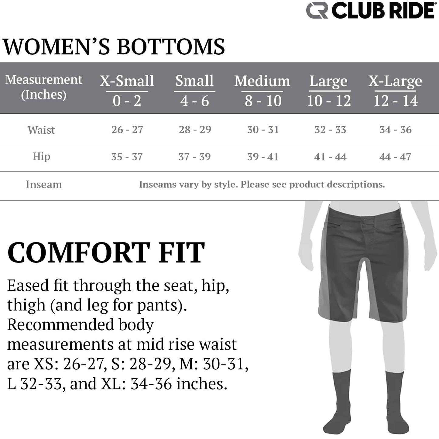 Club Ride Apparel Women's Savvy Cycling Shorts - 11-Inch Inseam Biking Shorts - Paisley Purple - Medium