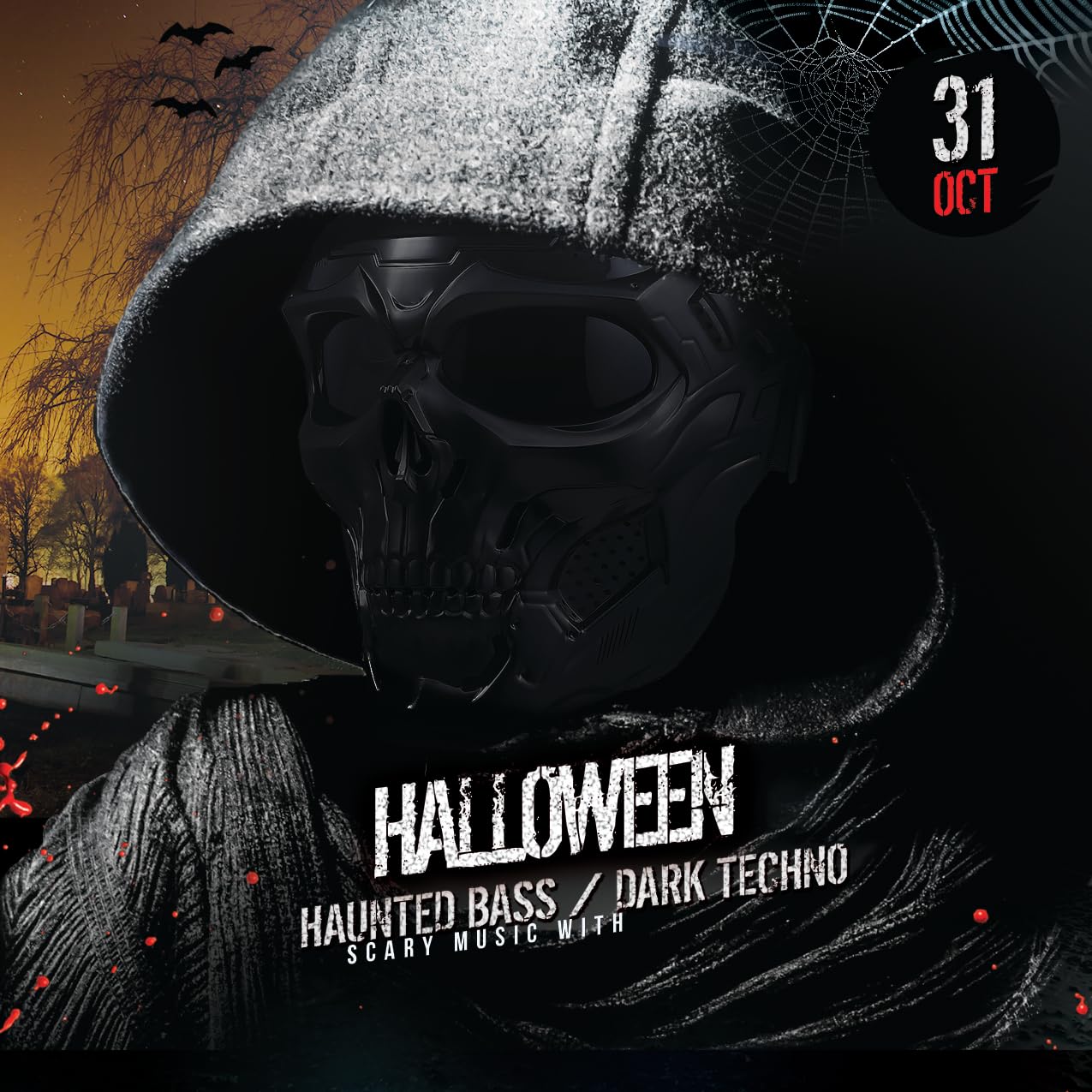 Skull Face Mask Full Face, Motorcycle Mask, Airsoft Mask, Tactical Mask, Paintball Mask for Men Women (SkullBlack)