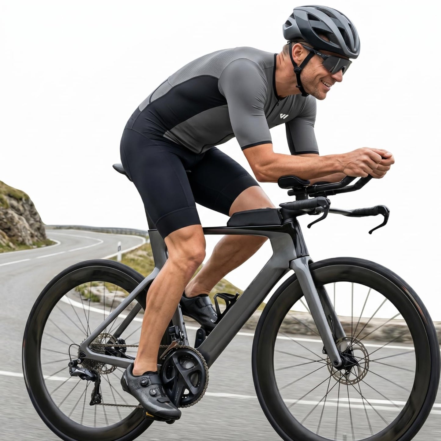 Lo.gas Logas Men‘s Triathlon Suit Trisuit Race Skinsuit Cycling Speed Suit Swimskin Bike Swim Run