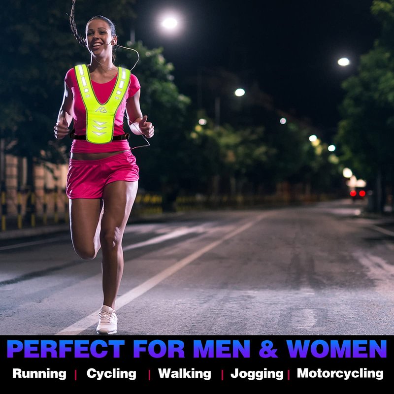 GoxRunx Reflective Running Vest Gear for Women Men Kids, Safety Reflective Vest for Night Cycling Walking Bicycle (Green)