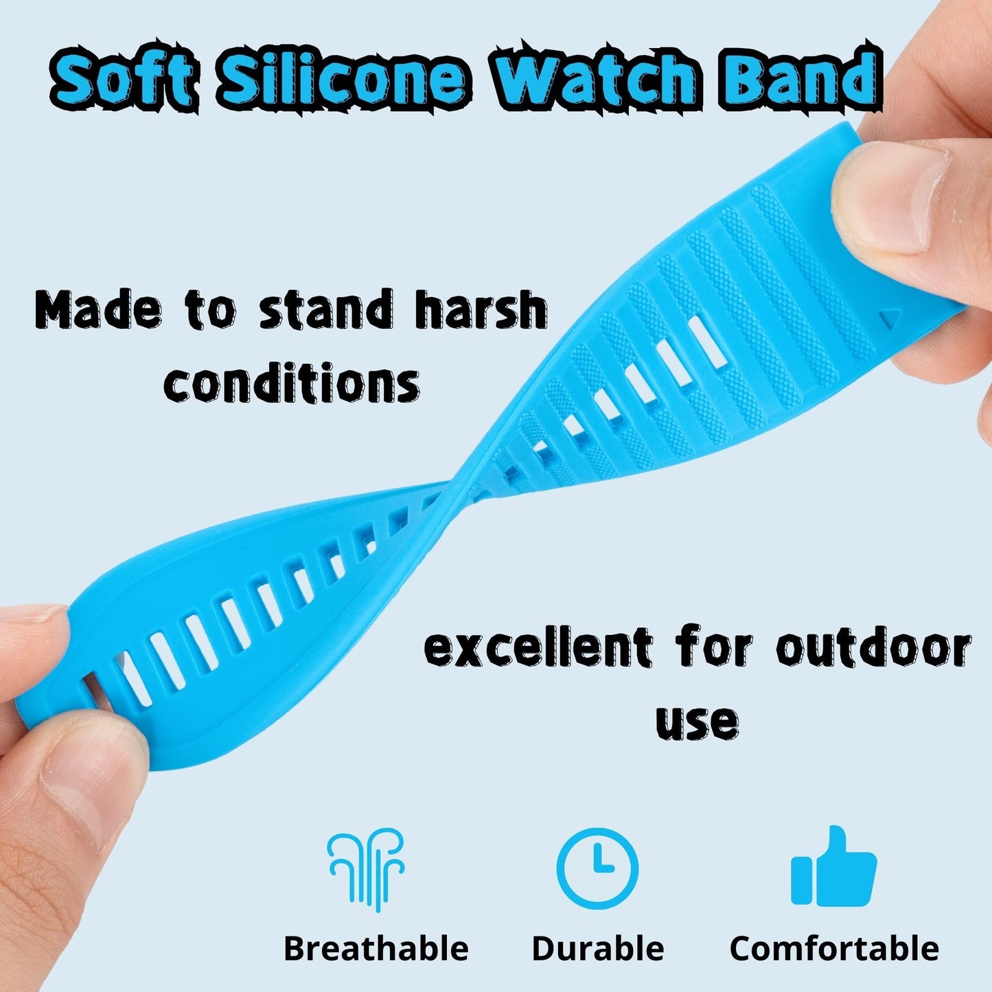 OUTVI 26mm watch band compatible with garmin fenix 5x 6x Pro 7x 3 hr rugged silicone quick fit 26 strap replacement for Epix Pro Gen 2 51mm Enduro 2 Descent Mk1 Mk2 Mk2i Mk3i tactix men women Blue