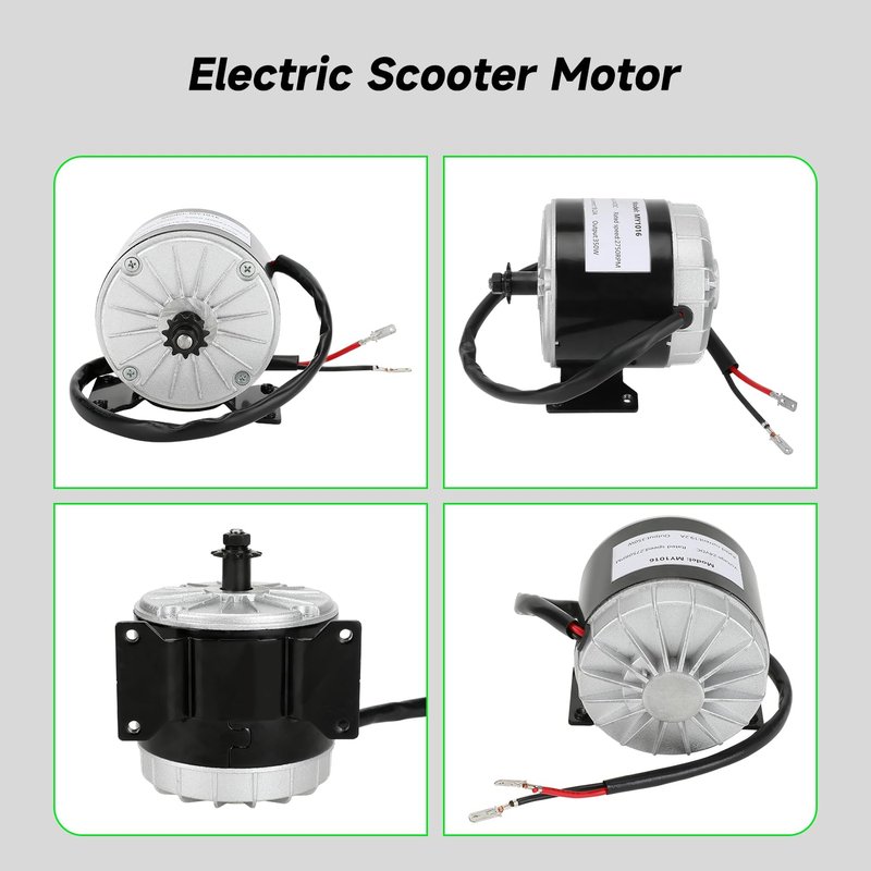 XIKOBY 24V Electric Motor Compatible with Razor E300 E300S E325 Electric Scooter MX350 MX400 Dirt Rocket Bike, 2750RPM 350W Brushed Permanent Magnet DC Motor with Charger Port Handlebar Grips Parts