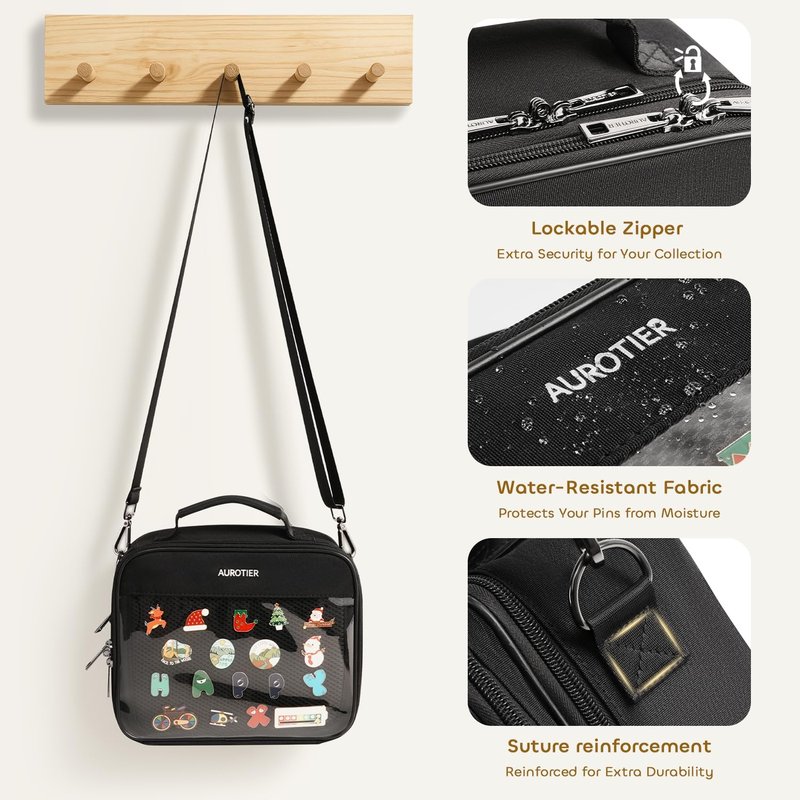 Enamel Pin Display Book - 12-Page Collection Case for Pins, Patches & Medals | Crossbody Bag Design