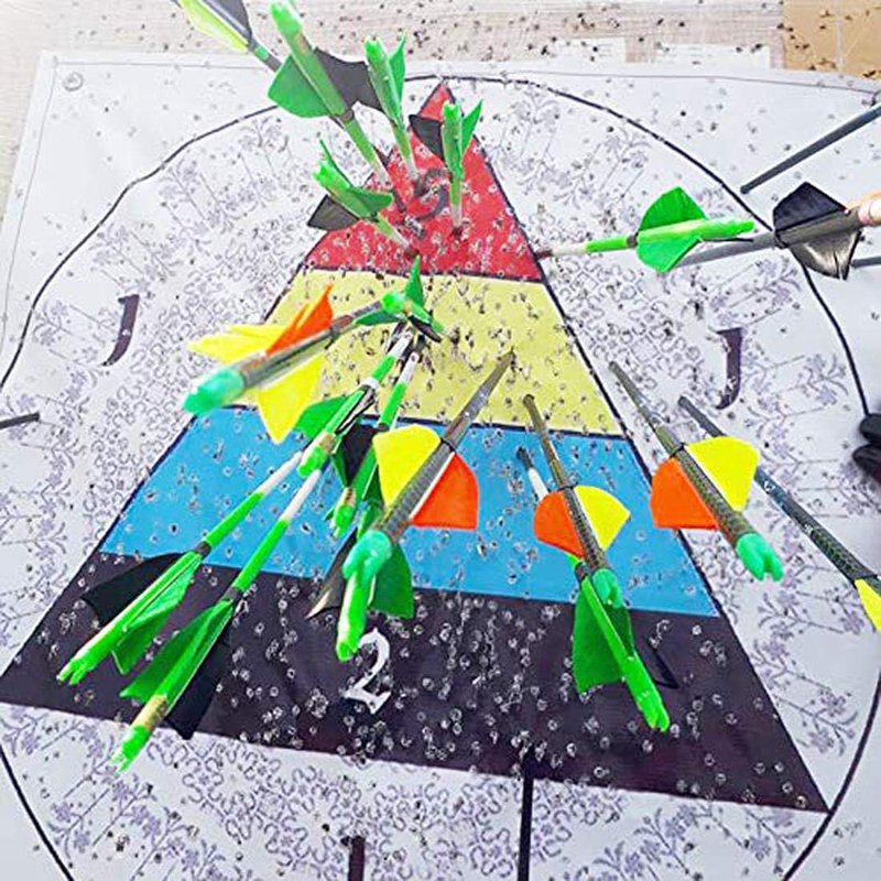 Archery Carbon Arrows - Fluorescent Hunting Practice Target Arrows with Removable Tip | Spine 250-800, Pack of 6/12