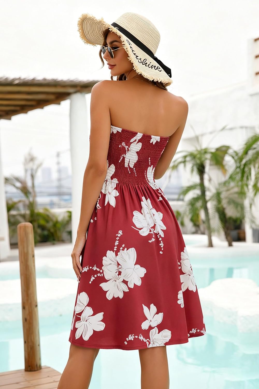 Summer Dresses for Women - Strapless Boho Floral Print Beach Cover-Up | 2026 Collection