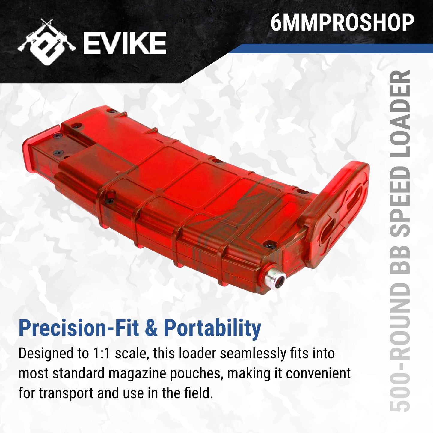 Evike Airsoft - 6mmProShop 500rd Airsoft Universal BB Speed Loader (Color: Large ~500rds / Barrett Special Edition Red)