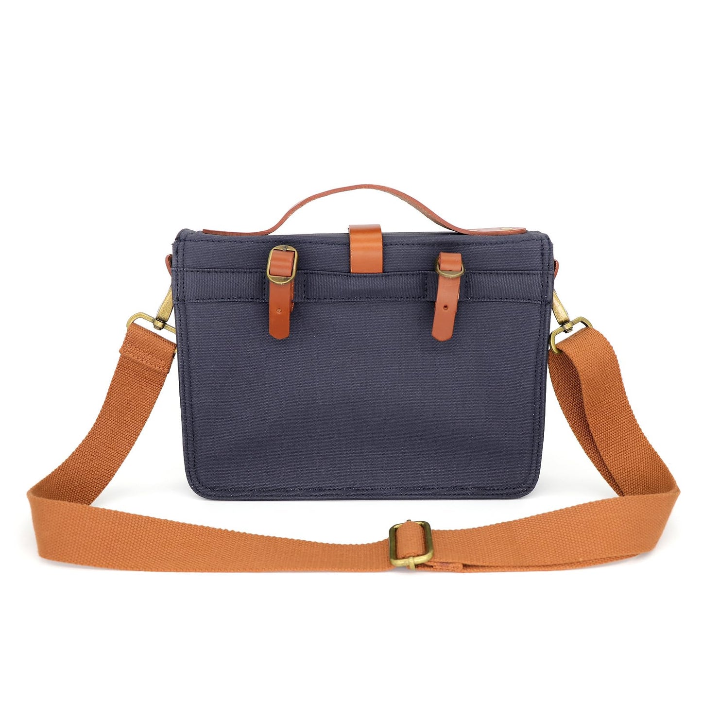 TOURBON Bike Handlebar Bag Bicycle Panniers Tablet Holder Case with Shoulder Strap - Canvas and Leather