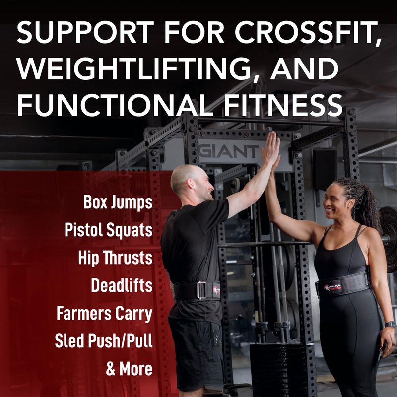 Dark Iron Fitness MED Self-Locking Weight Lifting Belt for Powerlifting, Squats, Premium Gym Core & Back Support, Weightlifting Training Equipment