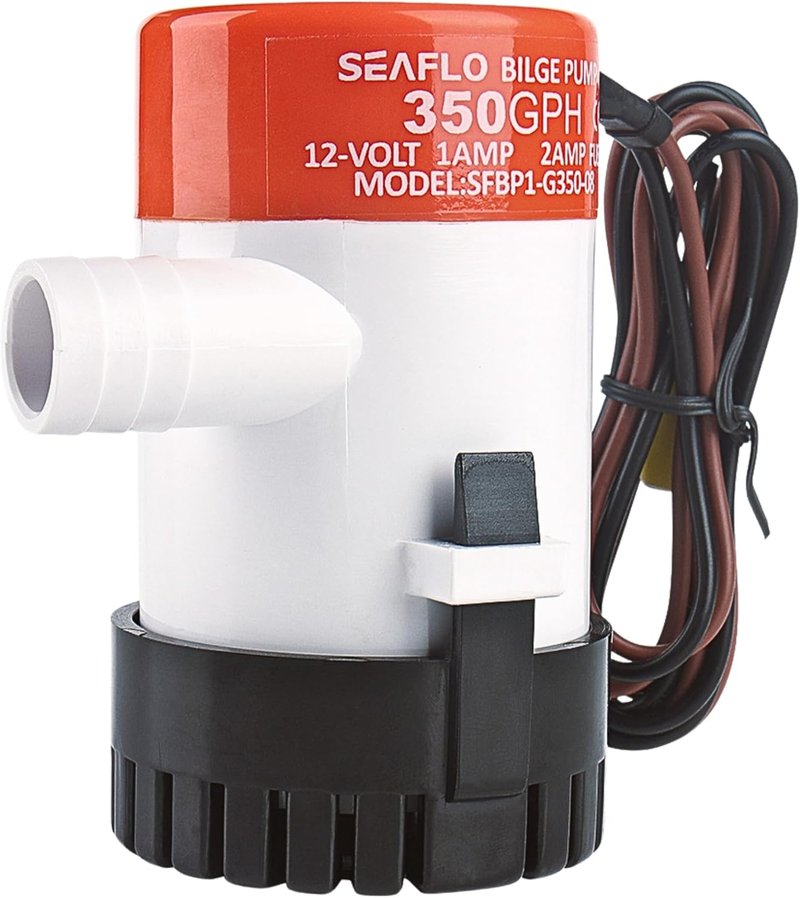 SEAFLO 01 Series 350 GPH Bilge Pump - 12V Marine Submersible with Anti-Airlock Protection | 4-Year Warranty