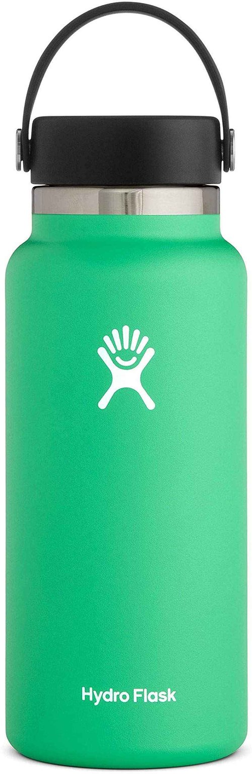 Hydro Flask Water Bottle - Stainless Steel & Vacuum Insulated - Wide Mouth 2.0 with Leak Proof Flex Cap - 32 oz, Spearmint