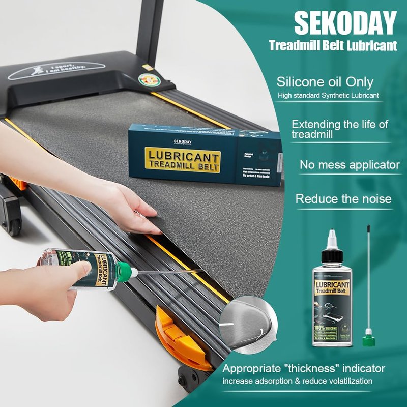Silicone Treadmill Belt Lubricant - High Temperature Resistant Formula with Precision Application Tubes | Easy Use