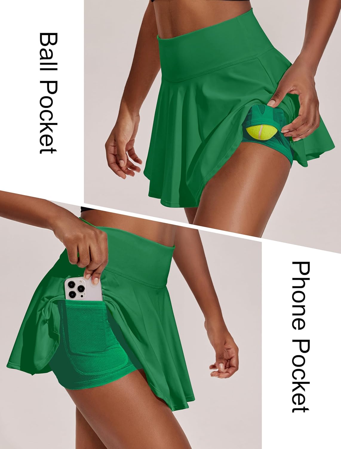 Womens Tennis Skirt - Pleated High-Waisted Athletic Skort with Pockets for Golf & Pickleball | Workout Essential