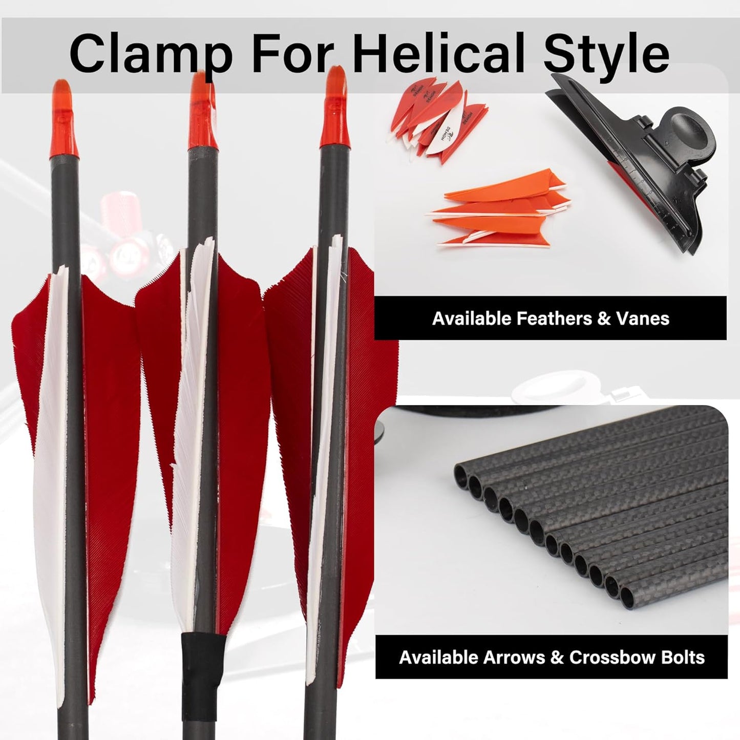 Iron Fletching Jig - Right Helical & Straight Clamps for DIY Archery Arrow Repair | Tool Kit