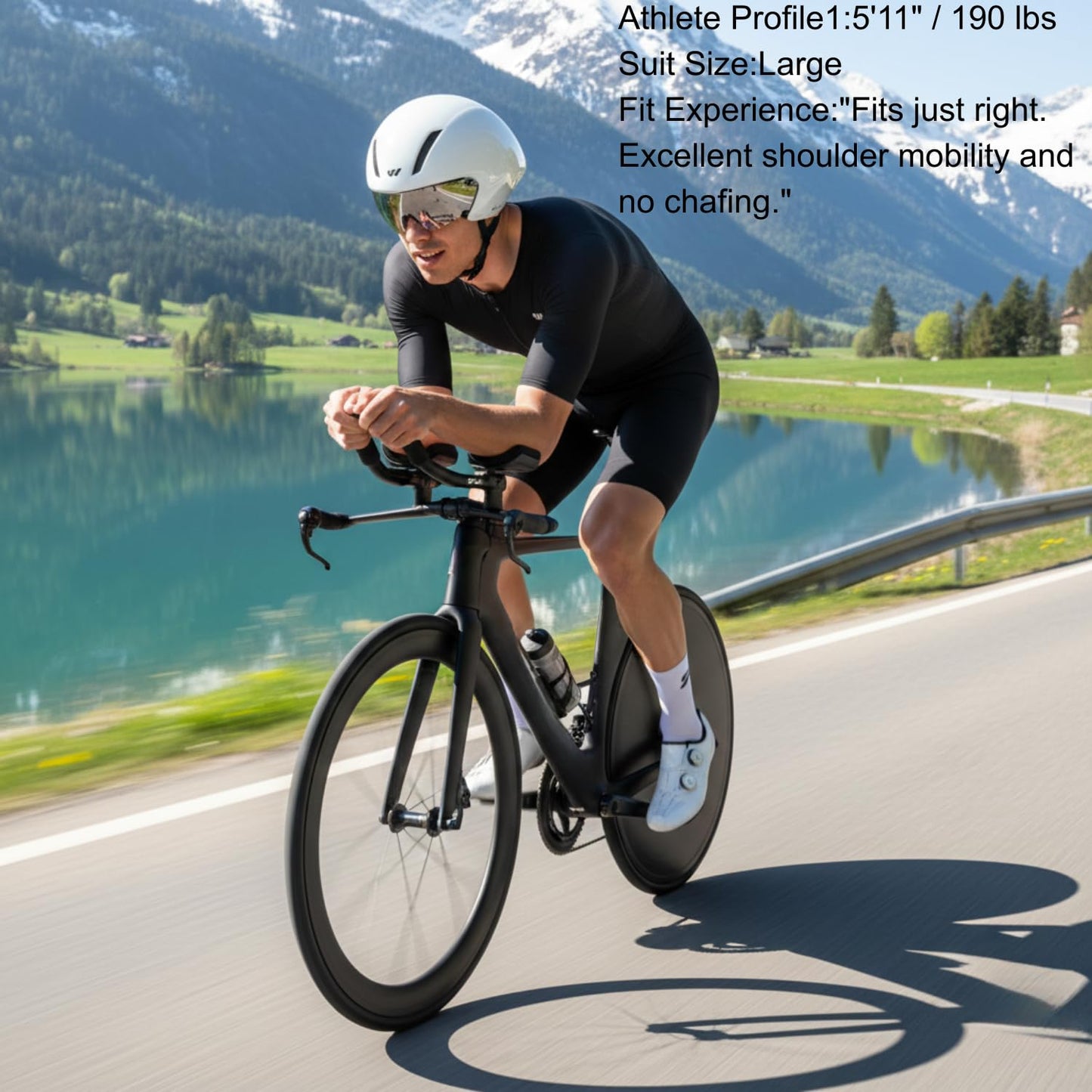 Lo.gas Triathlon Suits Mens,High Elasticity Breathable Quick-Drying Trisuit Race‌ Skinsuits Cycling Swimskin Bike Swim Run Black XX-Large
