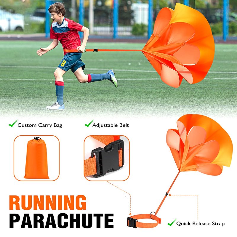 UZTUGG Soccer Training Equipment, Speed Agility Training Equipment for Kids Youth Adults, 20ft Agility Ladder, 4 Hurdles, Jump Rope, 12 Soccer Cones, Running Parachute, Football Training Equipment