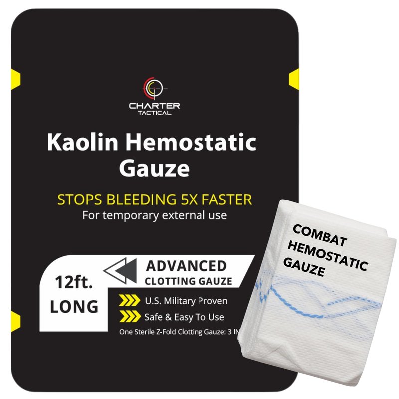 First Aid Advanced Quick Clot Combat Gauze - Flexible Hemostatic Gauze - to Stop The Bleed kit Faster Wound Packing withQuick Clotting Medical Gauze - Survival Kit Supplies (Pack of 1)