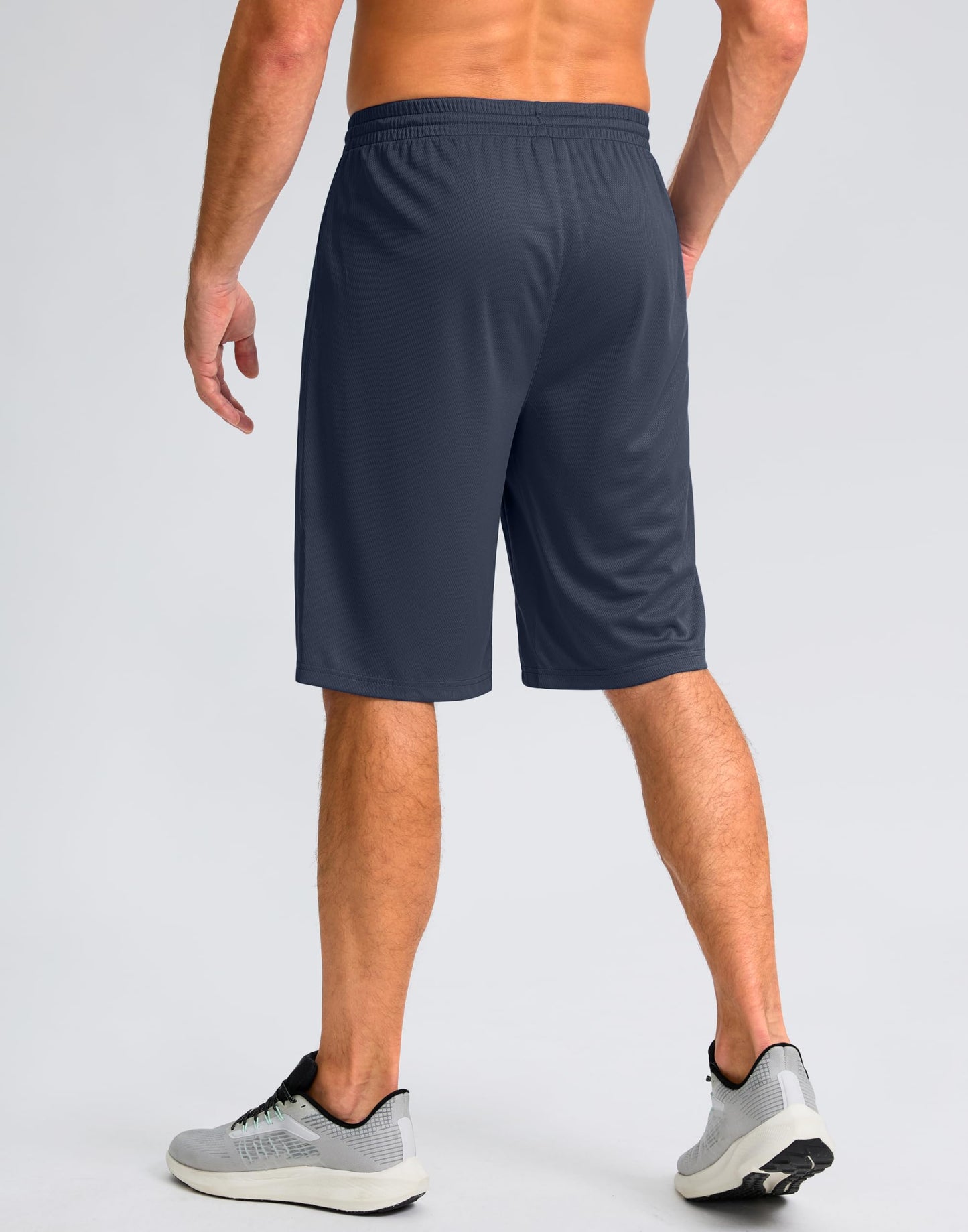 G Gradual Men's Athletic Shorts with Pockets 9" / 11" Long Basketball Shorts Lightweight Quick Dry Gym Workout Shorts for Men(Navy,XXL)