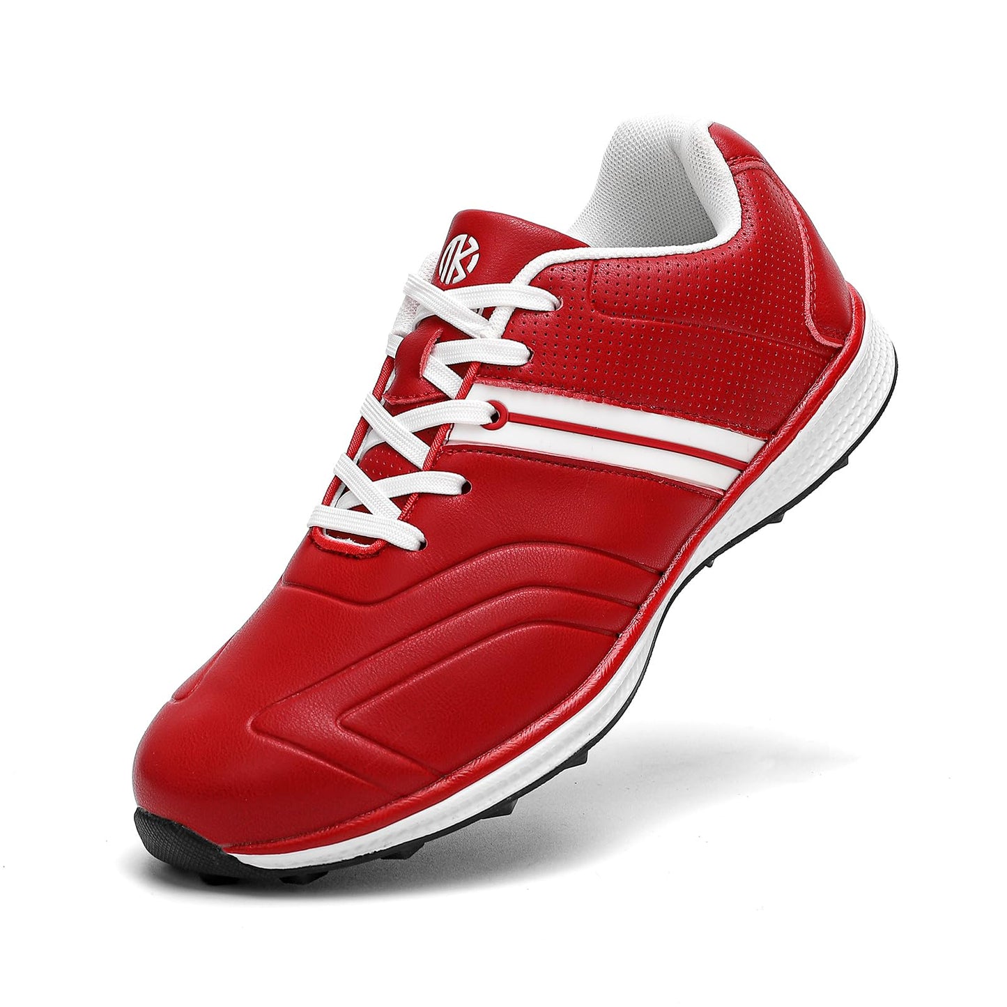 Men's Golf Shoes Professional Spikeless Golfers Training Sneakers Lightweight (Red, 10.5)