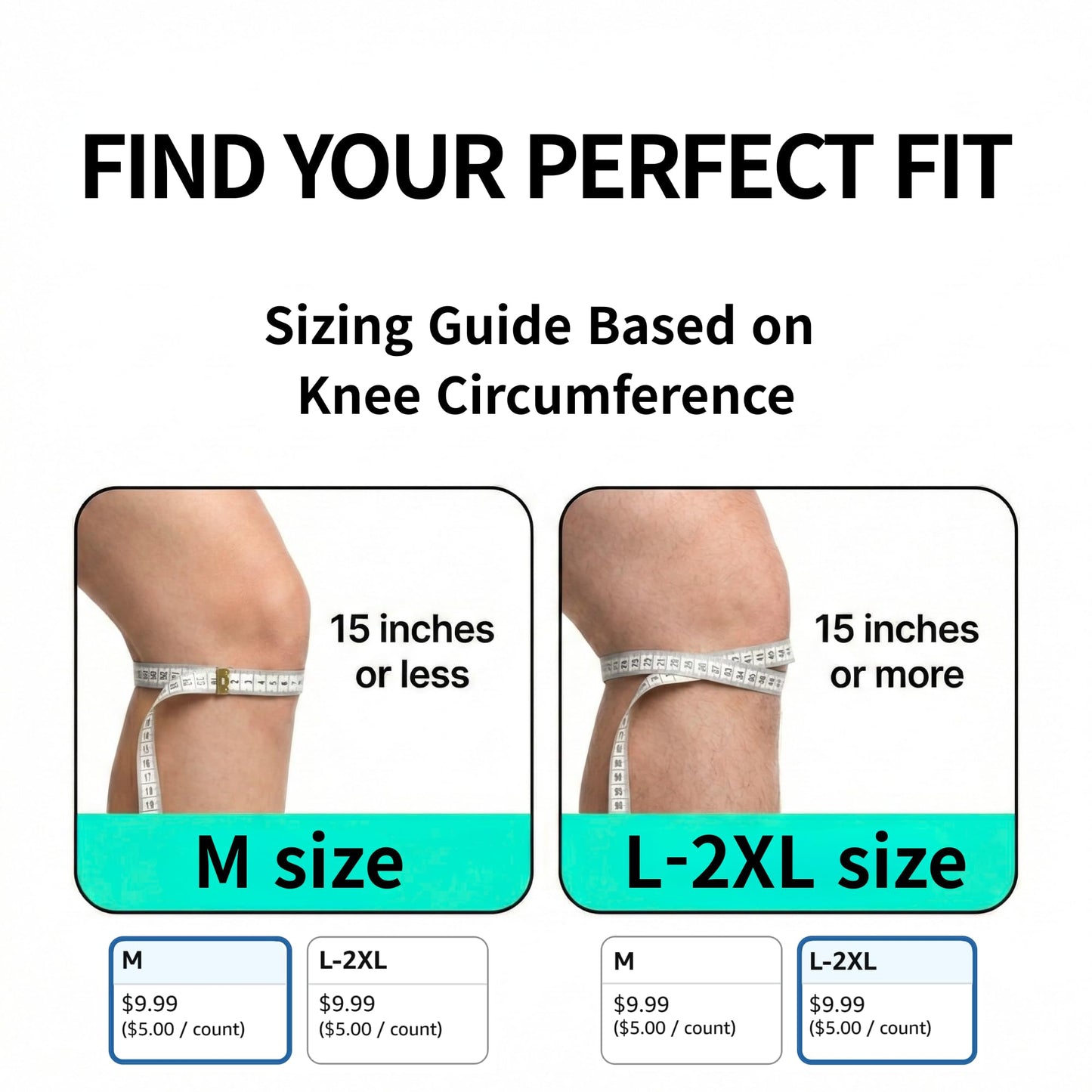 SPINIFLY ExcelRunz Patella Tendon Knee Strap 2 pack, Knee Support, Knee Pain Relief Brace, Running, Hiking, Soccer, Tennis, Gym and Tendonitis - M size