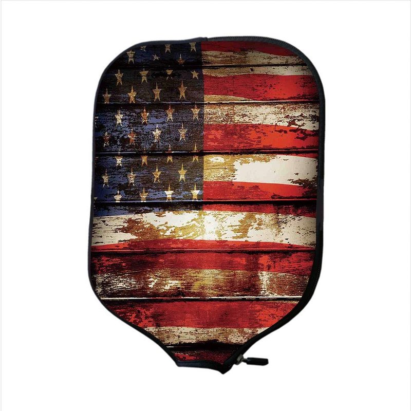 iPrint Pickleballs Paddles Rackets Cover Case,American Flag Decor, Multi, Fit for Most Rackets - Protect Your Paddles