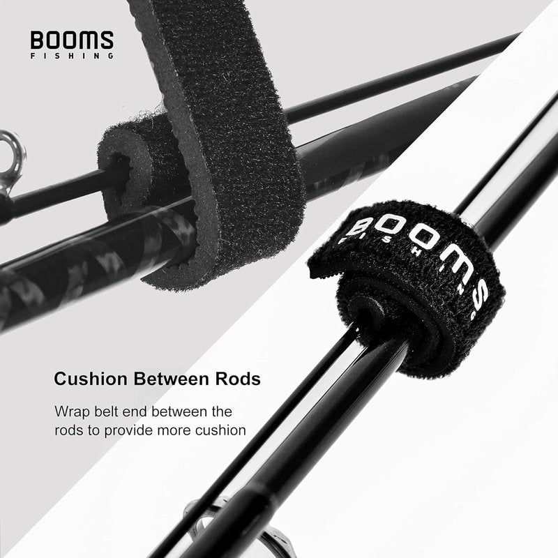 Fishing Rod Wraps - Booms Fishing RS3 Hook & Loop Straps for Casting, Spinning & Fly Rods | Adjustable Size