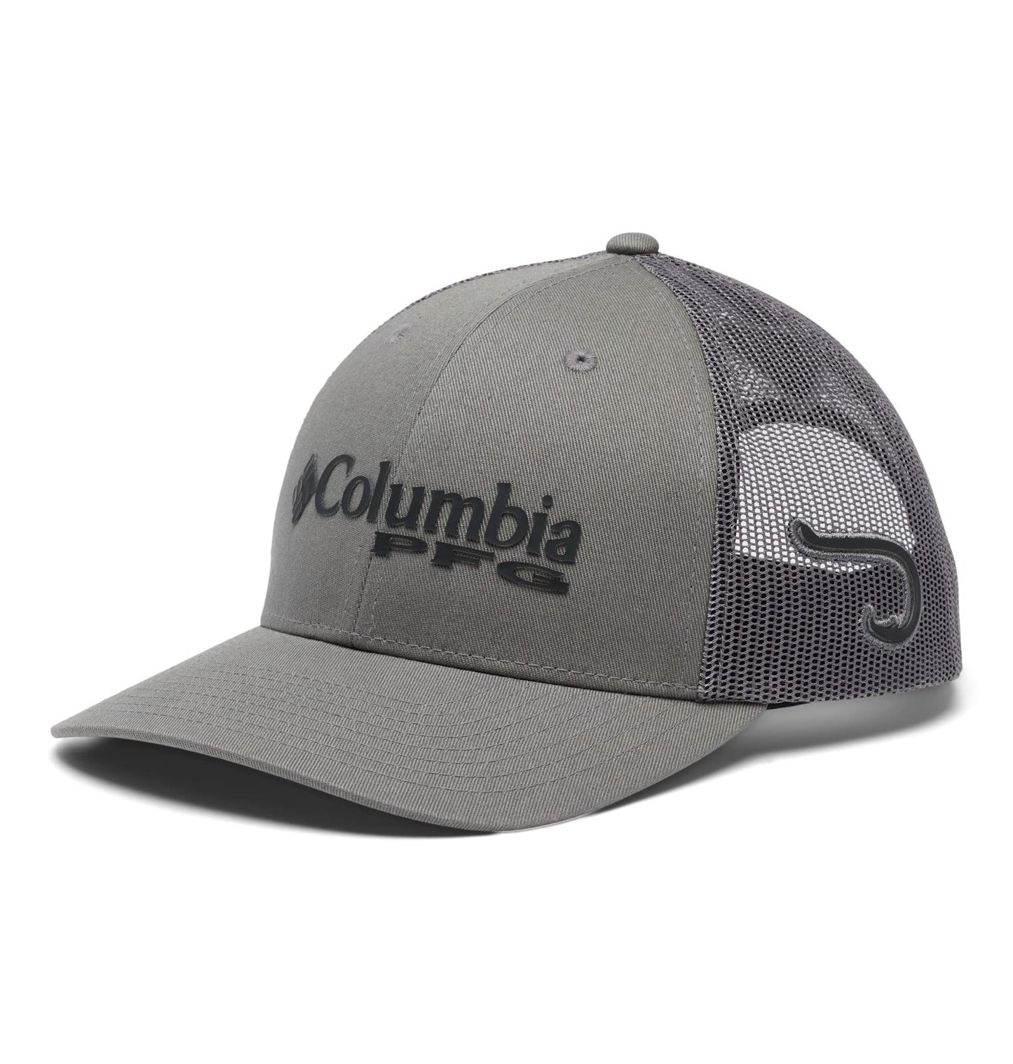 Columbia Unisex PFG Logo Mesh Snap Back, Titanium/Black/Hook, One Size