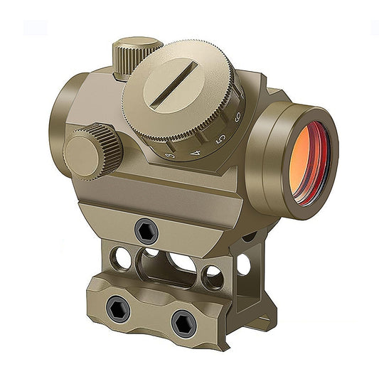 Beileshi Red Dot Sight, 4 MOA Compact Red Dot Gun Sight Rifle Scope with 1 inch Riser Mount (Sand Color)