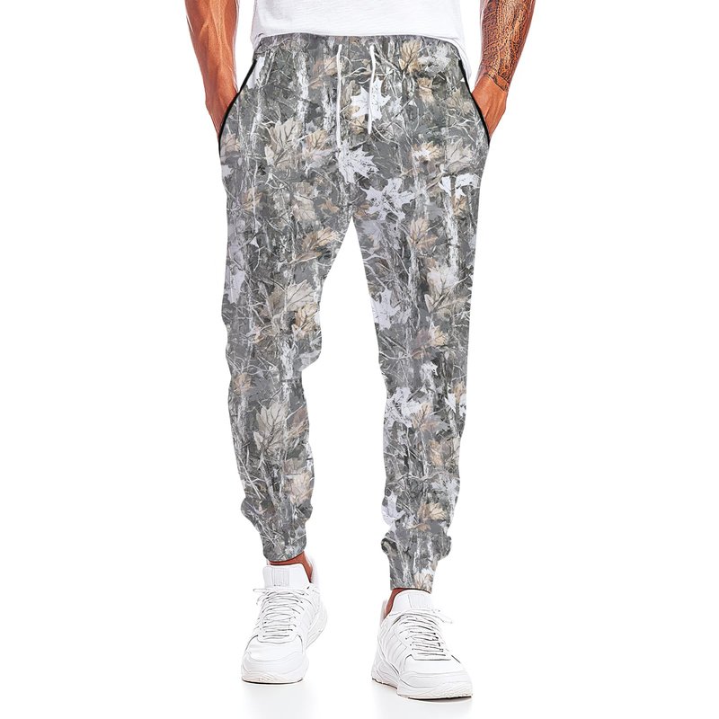 Mens Joggers,Mens Sweatpants With Pockets Sports Funny 3D Camouflage Leaves Printed Spring Lightweight Casual Sweat Pants,Traning Track With Drawstring For Soccer,Running,Workout,Cycling Etc-XL