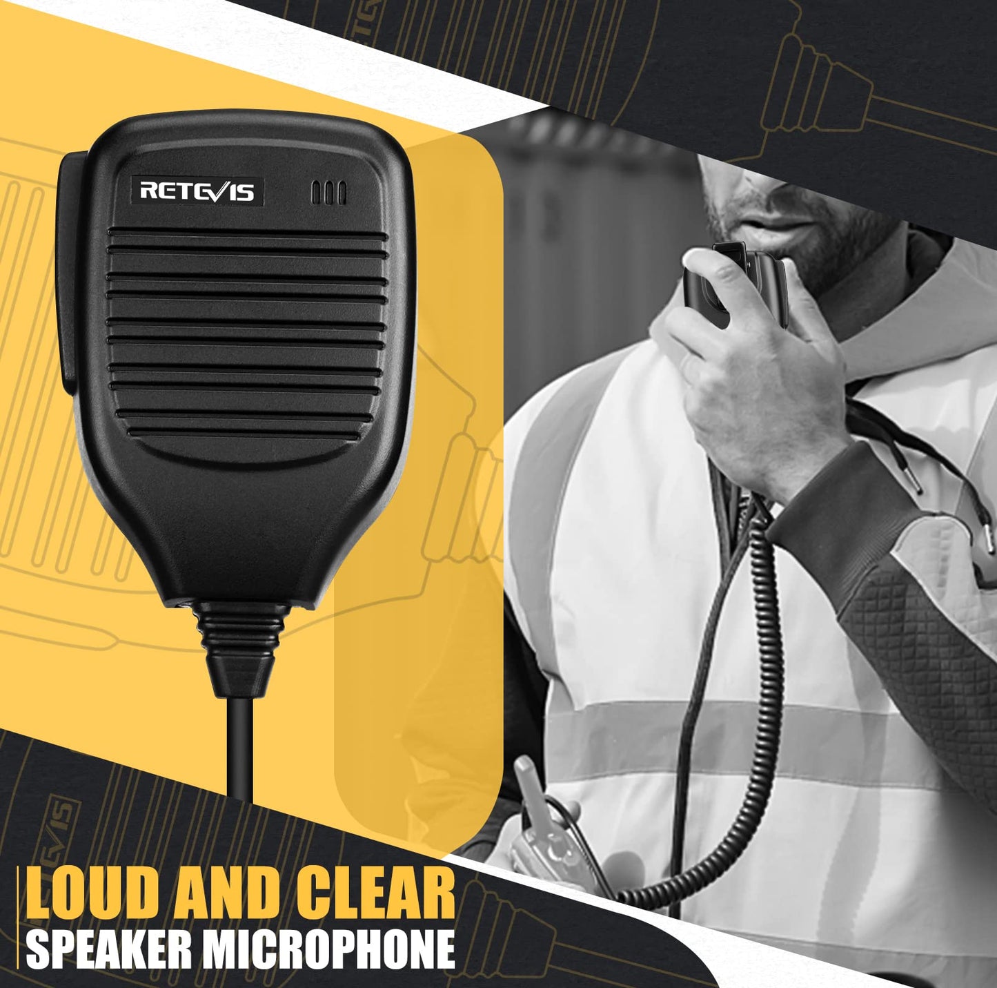 Retevis Walkie Talkie Shoulder Speaker Mic, Compatible with RT22 RT21 RT68 RT27 H-777 H777S RT86 RT19 RT15 RB29 RT85 RB26 RB89 NR10 Kenwood BAOFENG UV-5R 5RM 888S pxton Arcshell Two Way Radio(1 Pack)