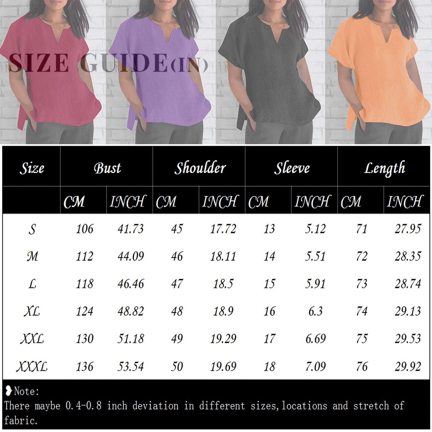 Linen Tops for Women Summer Plus Size T Shirts V Neck Loose Blouses Trendy Tops for Women 2024