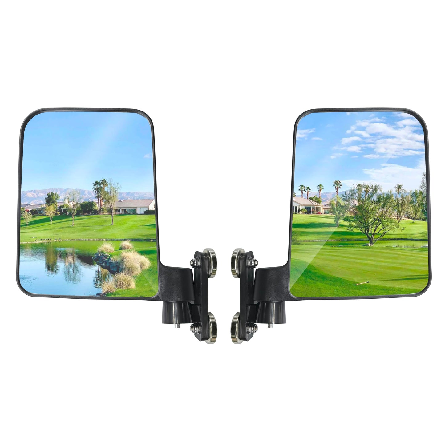 Mamiko Universal Magnetic Golf Cart No-Drilling Side Mirrors Compatible with EZGO Yamaha Club Car Railing Magnet Tractor Mirror Side View for Kubota - Plug and Play