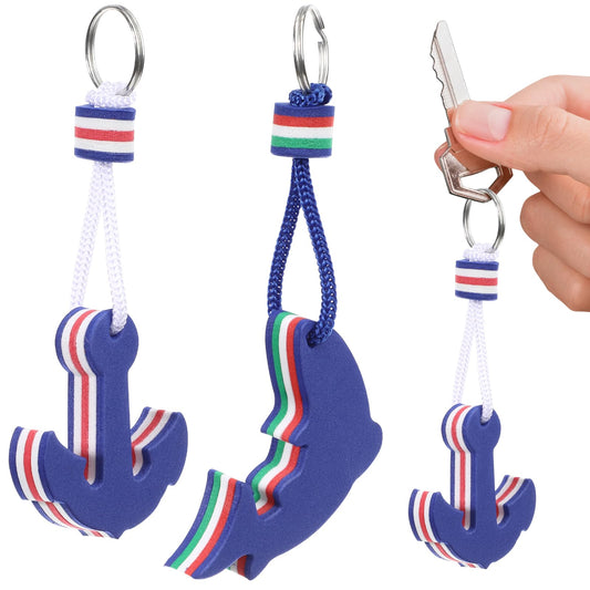 VORCOOL Floating Keychain,2Pcs Safety EVA Dolphin and Anchor Floating Keyring for Kayak Canoe Marine Nautical Boating Swim Beach