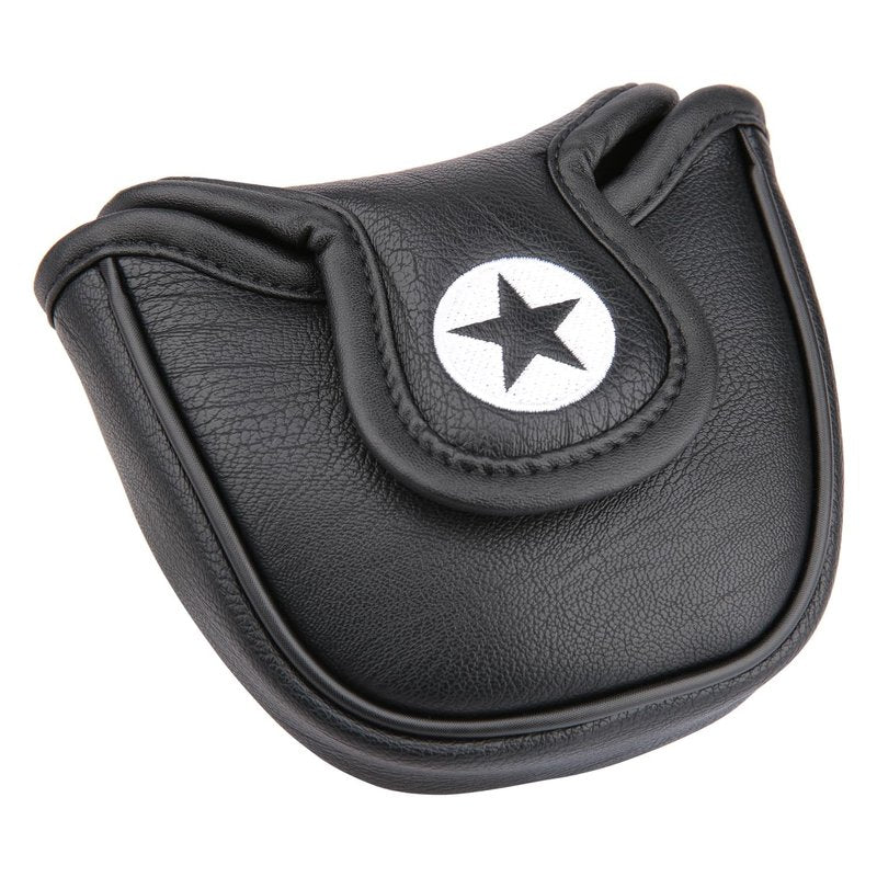 OGECLF 1pc Black Leather with Shark Embroidery Golf Club Mallet Putter Head Cover with Magnetic Closure for Scotty Cameron Taylormade Odyssey