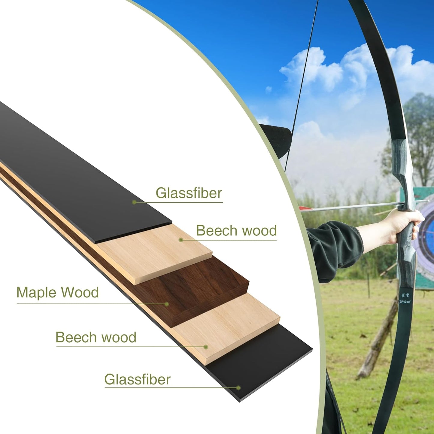 Black Hunter Takedown Recurve Bow - 35lbs Right Hand | Replacement Limbs 25lbs