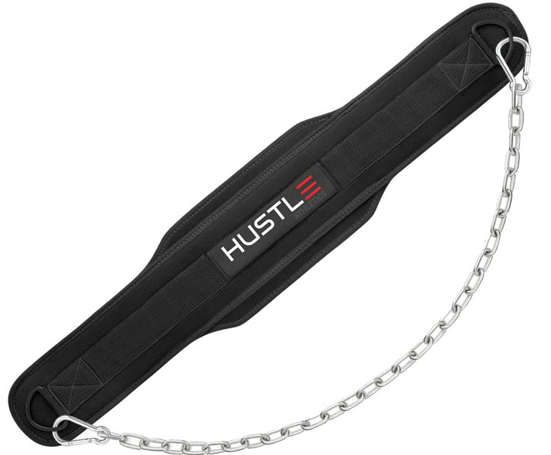 Dip Belt with Chain for Weightlifting – 42in Steel Belt Chain, 7in Padded Back Support, 400lb Capacity – Weighted Belt for Pullups, Dips, Squats – Heavy Duty Weight Belt for Men and Women