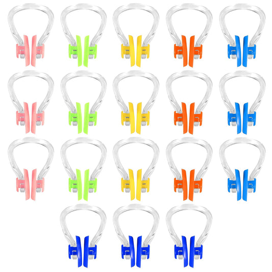 YUANQIAN 18Pcs Swimming Nose Clip, Silicone Swim Nose Plugs with Waterproof Silica Gel for Kids (Age 7+) and Adults, Multi-Color