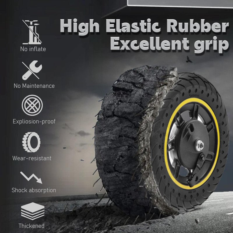 Felixstory 10x2.5 Inch Solid Tire, Fit for 60/70-6.5 Original Tire, Fit for Hiboy S2 MAX/MAX Pro/ max3 NAVEE S65C OKAI EA10/ ES520B Hover-1 Alpha ESKUTE MAX Zero 10/ 10x Electric Scooter, Black 2pcs