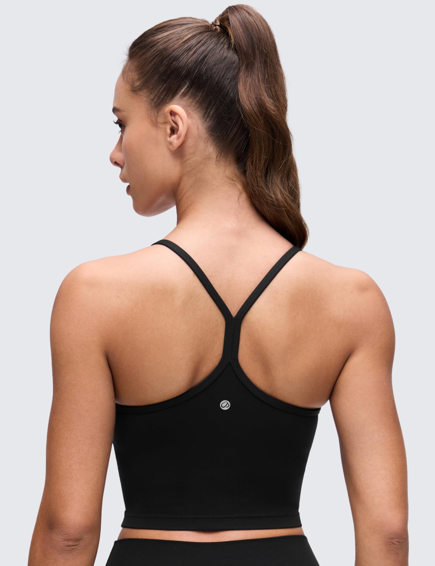 CRZ YOGA Butterluxe Y Back Crop Tank Tops Black Small