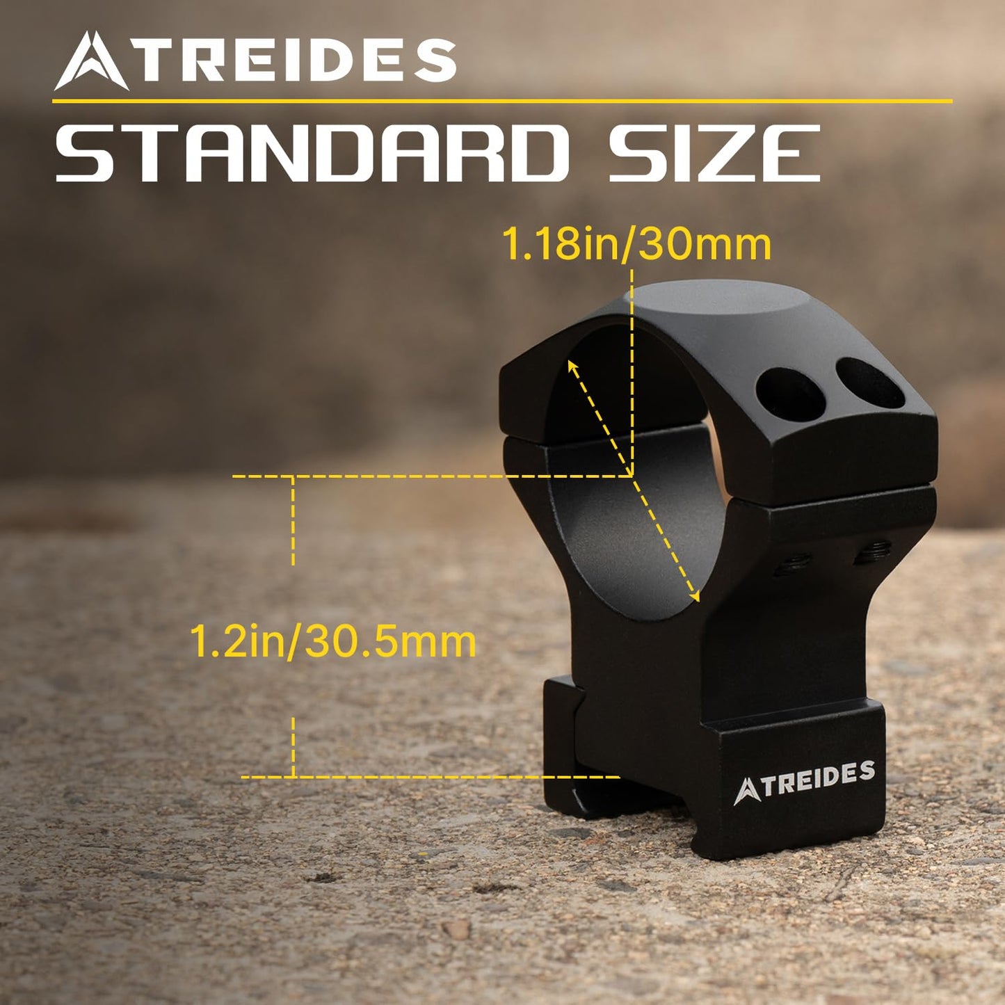 ATREIDES Scope Rings, 30mm Scope Mount for 20mm Rails, Center Height 1.2 in (Black)