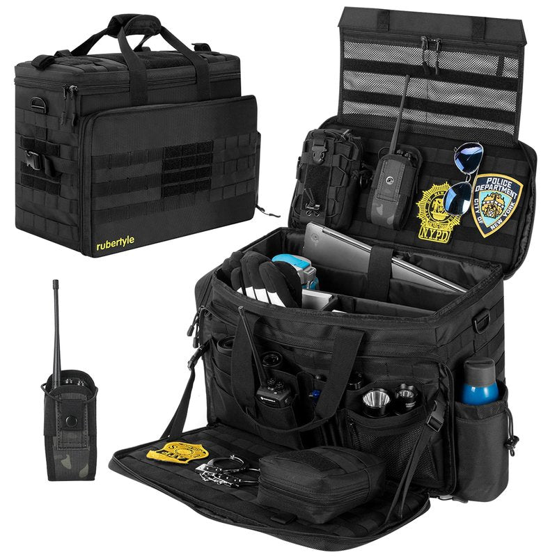 rubertyle Car Front Seat Organizer | Patrol Bag | large police duty Bag | 45L size 17" laptop compatible | Military Duffle for patrol, Gym, Camping, Hunting, Range | DIY space