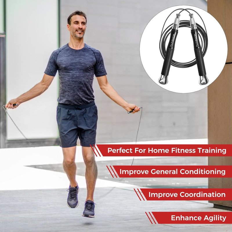 Weighted Jump Rope - Speed Fitness Training Tool with Secure Lock Mechanism | 360° Smooth Swivel, Non-Slip Handles