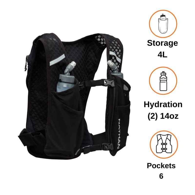 Nathan QuickStart 3.0 Hydration Pack with 2 14oz Soft Flask, for Running Vest, Hiking, Walking, Marathon, Obstacle Course Run, Race